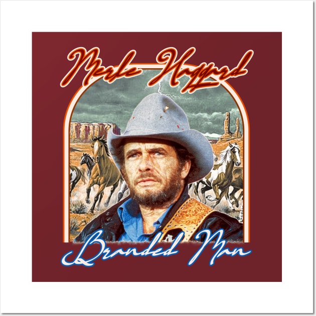 Merle Haggard ))(( Retro Branded Man Tribute Wall Art by darklordpug